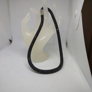 Black Stardust crystal mesh Swarovski Choker Or Wrap Bracelet 16” Magnetic Clasp